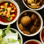 Thai food dishes served at Chanya Thai restaurant featuring authentic flavours