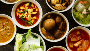 Thai food dishes served at Chanya Thai restaurant featuring authentic flavours