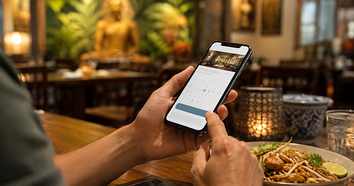 A person reviewing dietary requests before ordering Thai food online