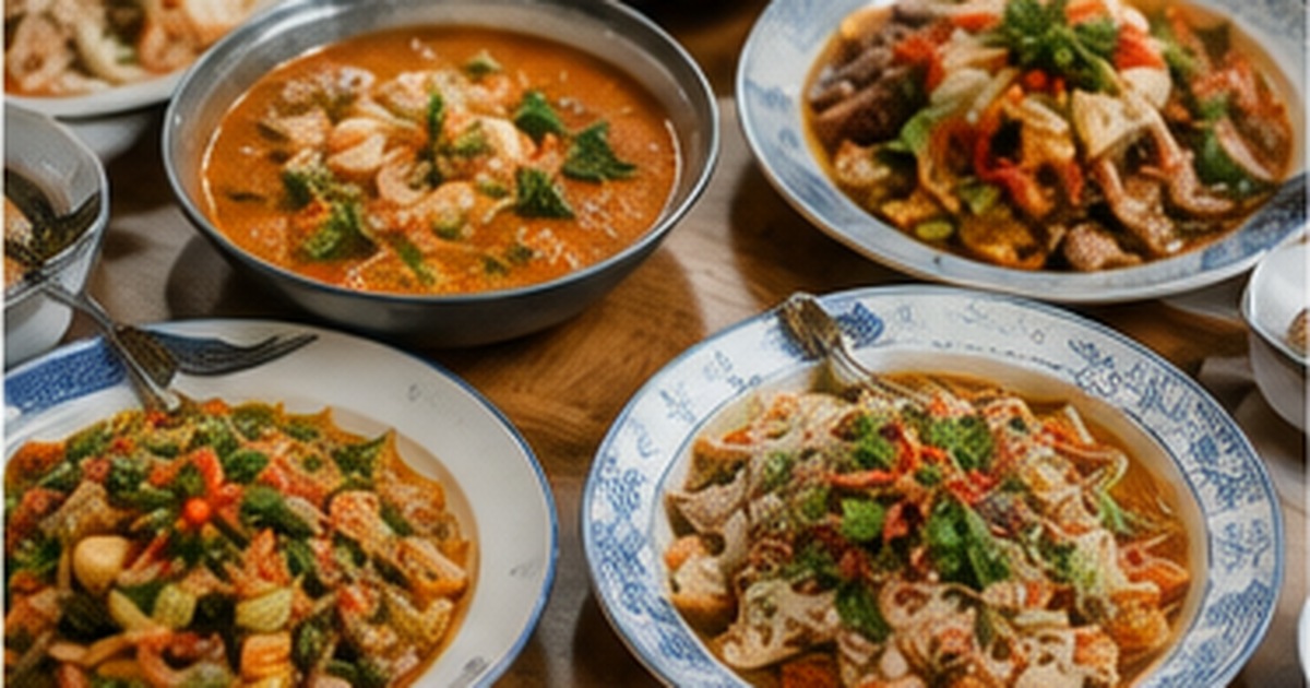 Three similar curries contrasted with a more varied Thai meal