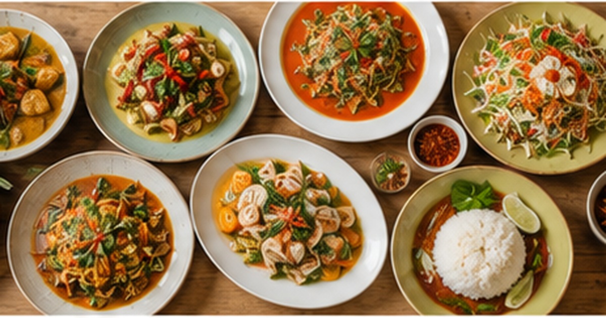 A varied Thai dinner served in an Albany home after online ordering